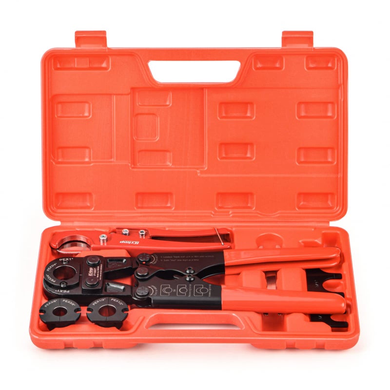 IWISS iCrimp Pex Pipe Crimping Tool kit for 3/8,1/2,3/4,1-inch Copper Ring with Free Gauge&Pex Pipe Cutter -Meet ASTM F1807 and Portable - Image 1